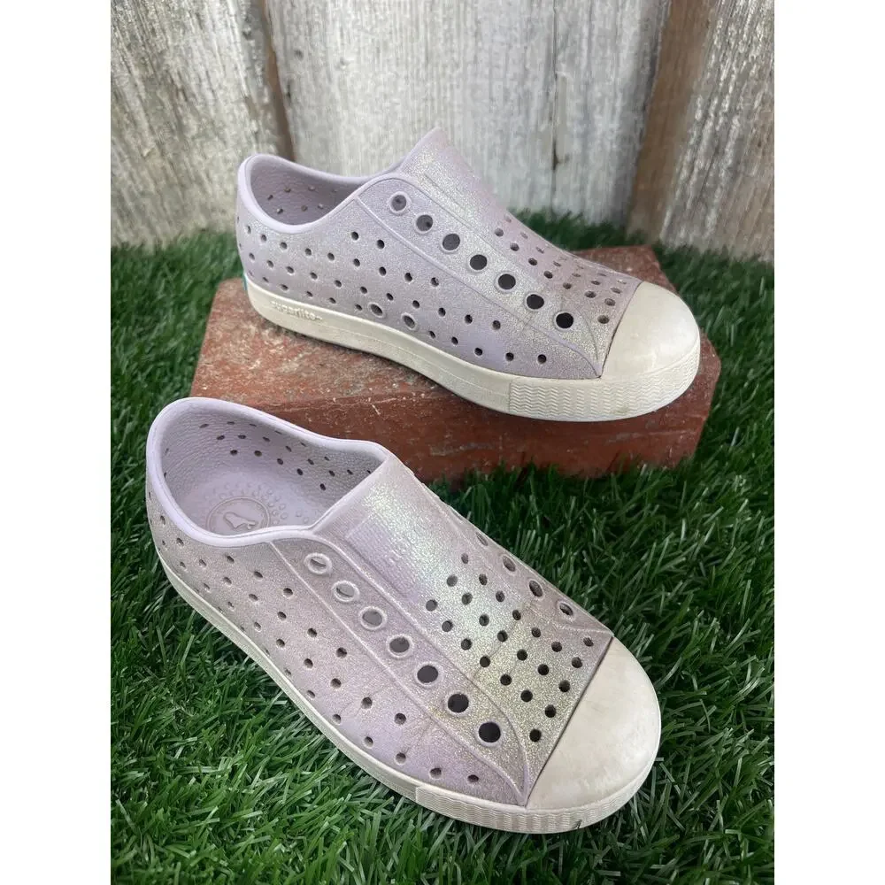 Native Jefferson Light Purple Glitter Slip On Shoes C10